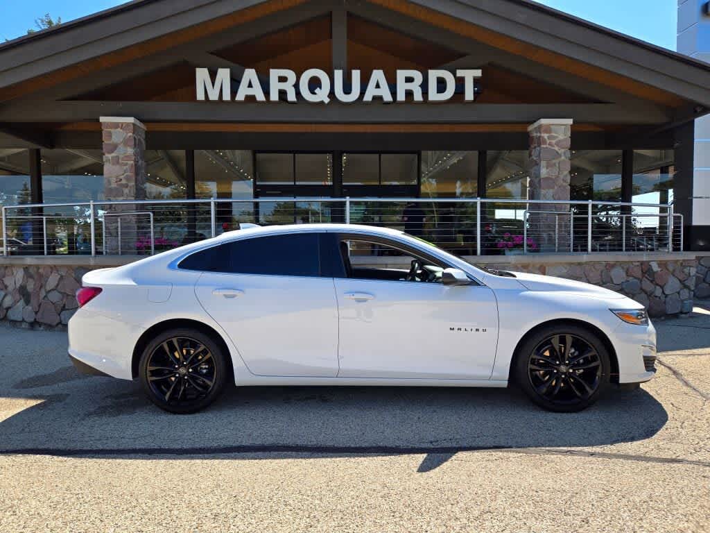 2022 Chevrolet Malibu LT in Summit White — front three-quarter view