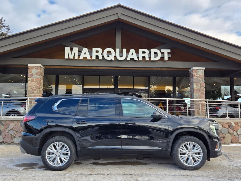 2025 GMC Acadia Elevation in Ebony Twilight Metallic — front three-quarter view