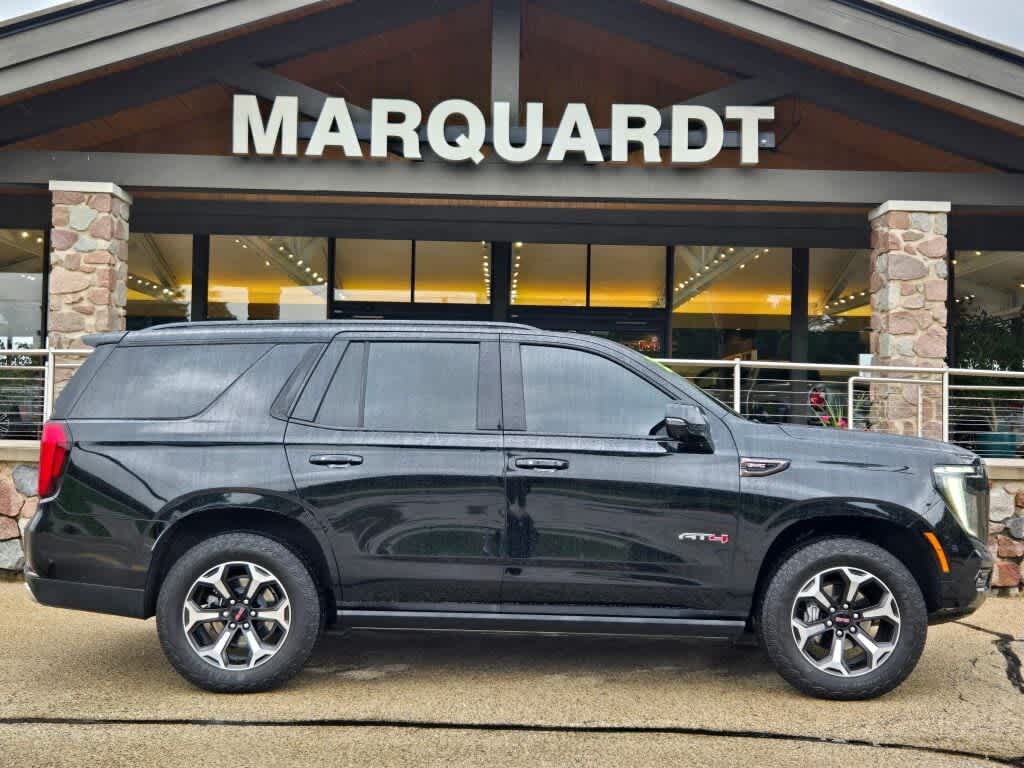 2025 GMC Yukon AT4 Ultimate in Onyx Black — front three-quarter view