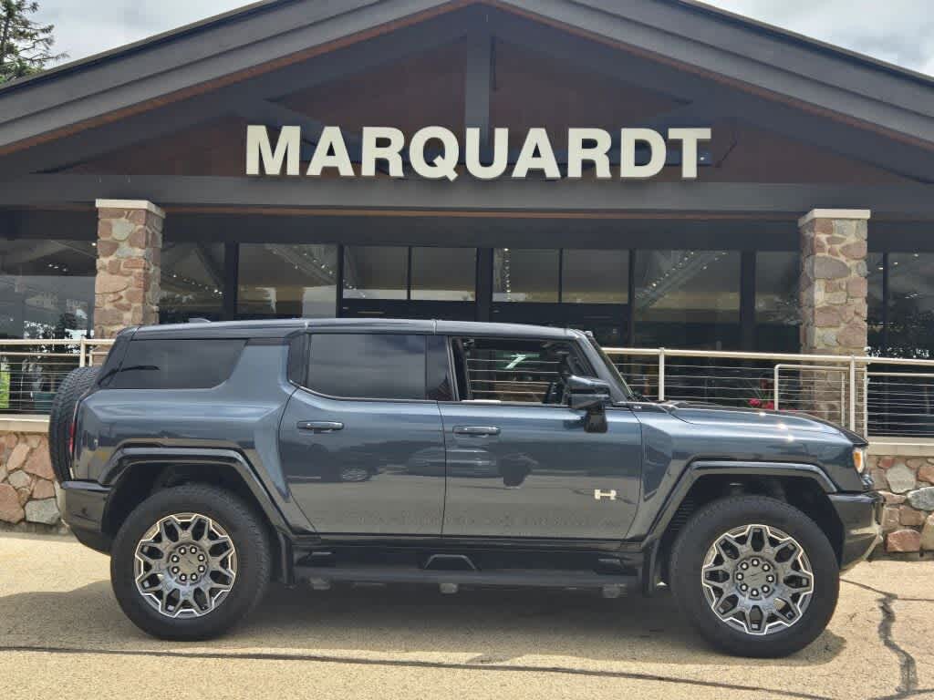 2025 GMC HUMMER EV SUV 3X in Graphite Blue Metallic — front three-quarter view