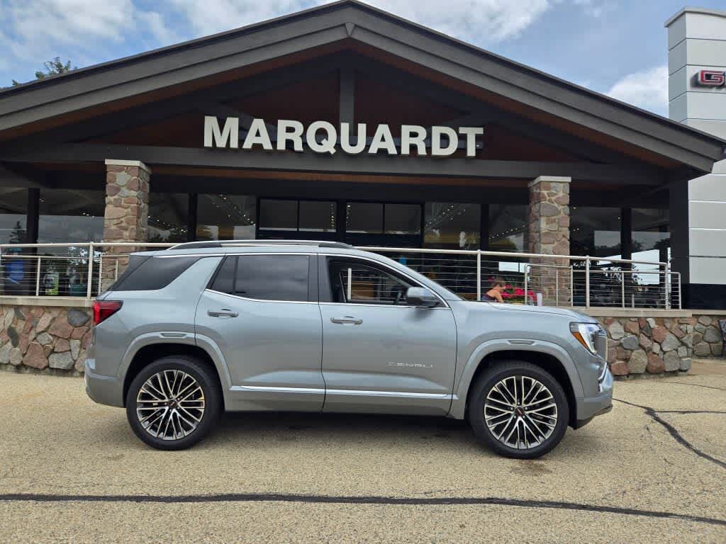2027 GMC Terrain AWD Denali in Sterling Metallic — front three-quarter view