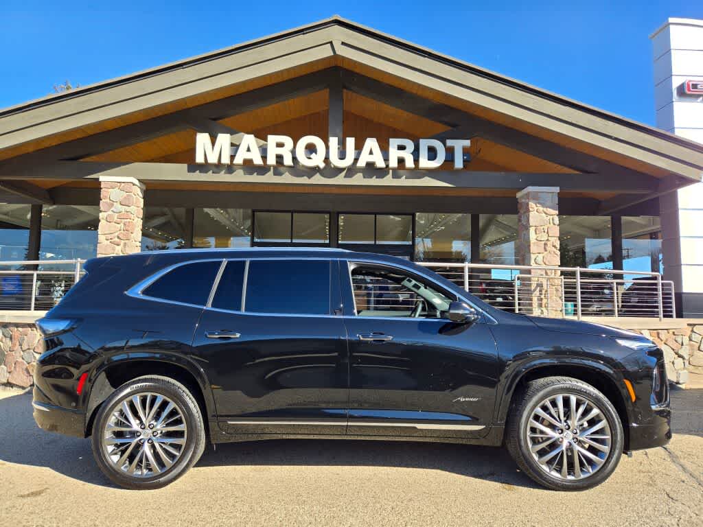 2025 Buick Enclave Avenir in Ebony Twilight Metallic — front three-quarter view